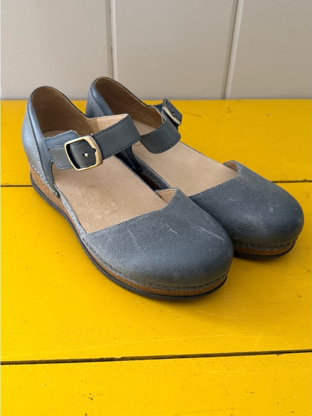 Dansko Mary Jane Suede Buckle Clogs